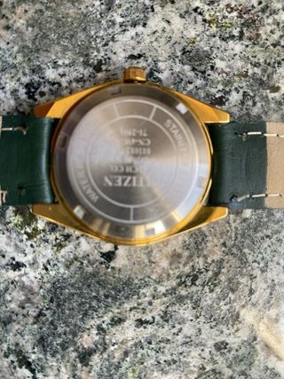 Reloj Citizen Automático Dorado Verde Años 80