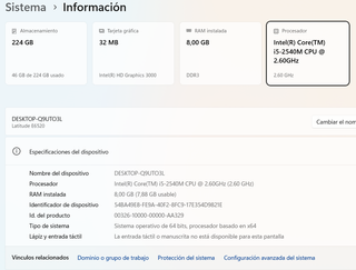 Portátil Dell Latitude i5 8GB 256GB SSD