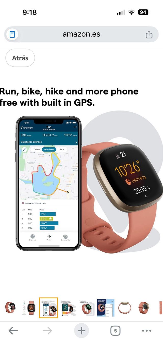 Fitbit Versa 2 Smartwatch Oro Rosa