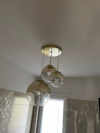 Lampadario moderno oro e trasparente