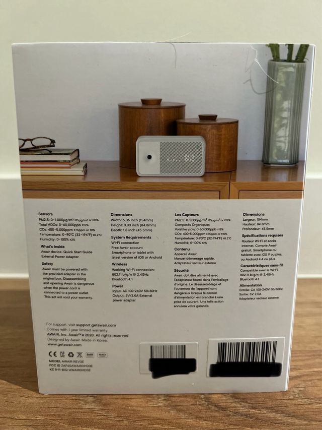 5 Monitores Calidad Aire Awair Element