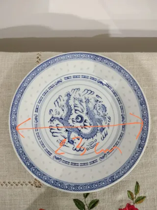Set Vajilla Porcelana China Dragón Azul