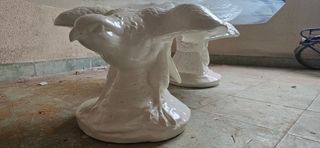 Mesa baja cristal y cerámica diseño águila