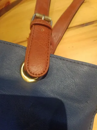 Bolso MSK azul marino con detalles marrones