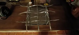 Conjunto de lámparas de metal y cristal