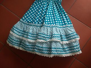 Vestido Flamenca Polka Azul