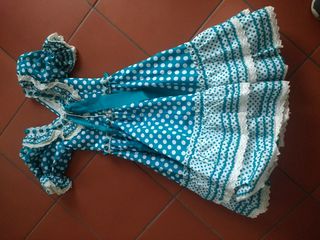 Vestido Flamenca Polka Azul