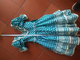 Vestido Flamenca Polka Azul