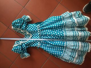 Vestido Flamenca Polka Azul