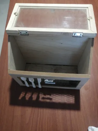 Set cucina legno, vetro e metallo