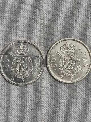 Monedas 50 Pesetas Juan Carlos I 1982,1983 y 1984