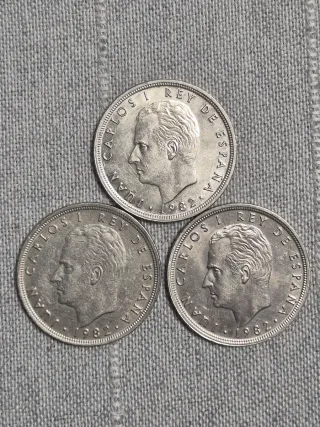 Monedas 50 Pesetas Juan Carlos I 1982,1983 y 1984