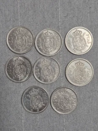 Monedas 50 Pesetas Juan Carlos I 1982,1983 y 1984
