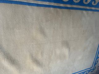 Alfombra grande color tostado y azul, 250 x 160 cm