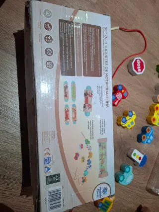 Set 3 Juguetes Motricidad Fina Madera