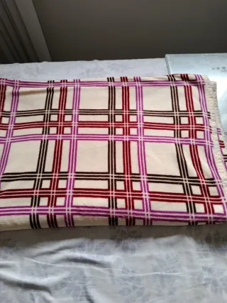 Manta de forro polar a cuadros