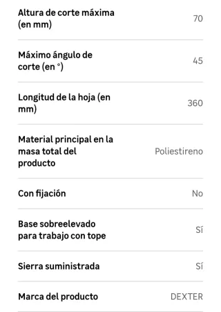 Serrucho con caja de ingletes DEXTER.