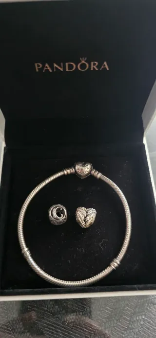 Pulsera Pandora Original + 2 Abalorios