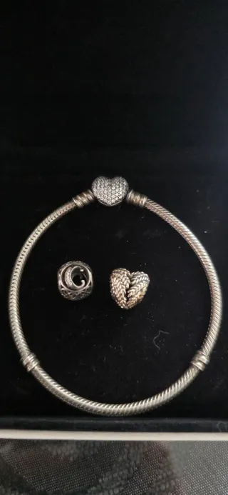 Pulsera Pandora Original + 2 Abalorios