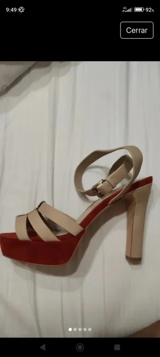 Sandalias Bibi Lou Beige y Rojo