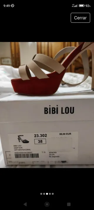 Sandalias Bibi Lou Beige y Rojo