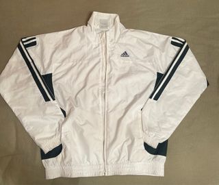 Chaqueta Adidas Retro Blanca y Verde