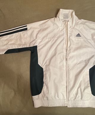 Chaqueta Adidas Retro Blanca y Verde