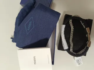 Bracciale Uomo Fossil Nero/Argento