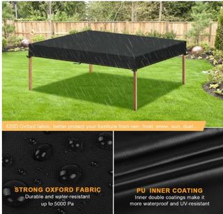 Fodera impermeabile nera per tavolo da giardino