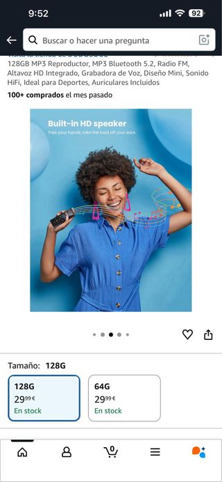 Reproductor MP3 128GB Bluetooth 5.2