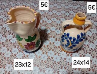 Set 2 Brocche Ceramica Fiori 23x12 e 24x14