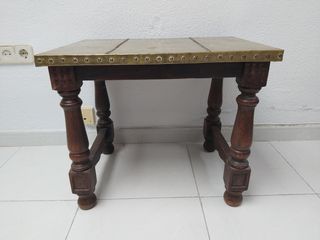 Mesa de salón vintage madera y metal