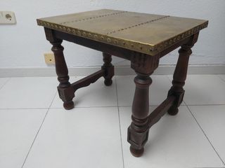 Mesa de salón vintage madera y metal