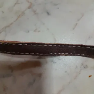 Guinzaglio in cuoio marrone e rosso