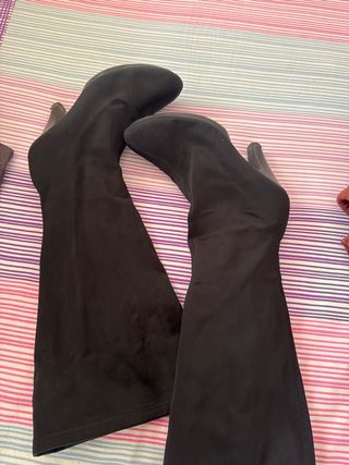 Botas de tela para mujer, altas