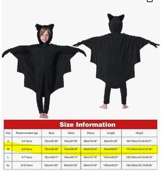 Disfraz Murciélago Talla M (4 años)