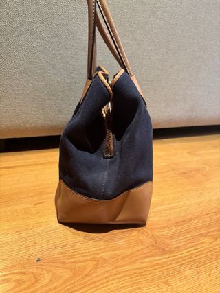 Bolso Michael Kors azul y piel camel