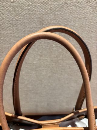 Bolso Michael Kors azul y piel camel