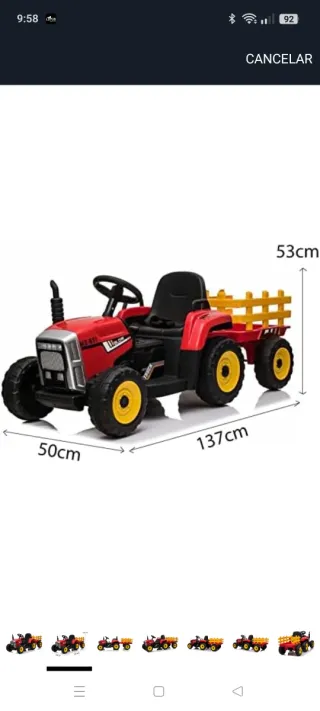 Tractor infantil a batería con mando.