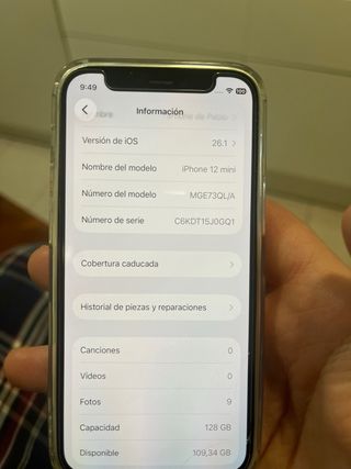 iPhone 12 mini Batería 95%