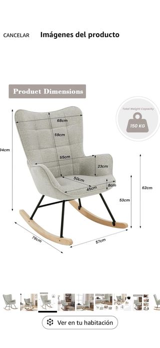 Silla mecedora lactancia