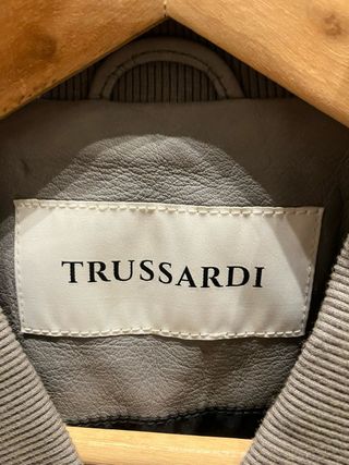 Giacca in pelle Trussardi grigia