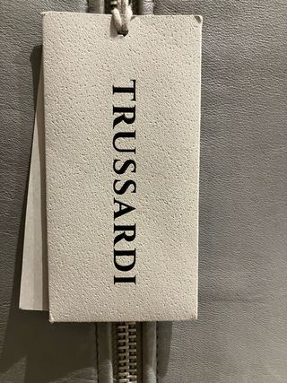 Giacca in pelle Trussardi grigia