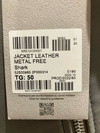 Giacca in pelle Trussardi grigia