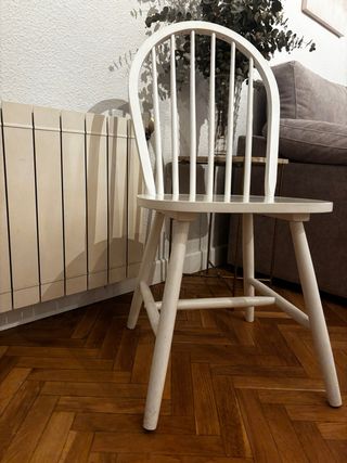 6 Sillas de comedor de madera blancas
