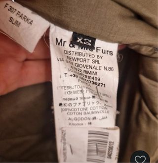 Parka Mr&Mrs Furs Italia Marrón