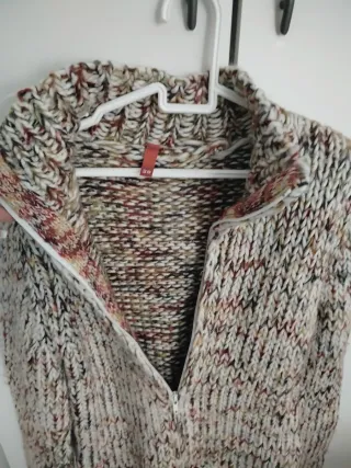 Chaqueta de lana multicolor con cremallera