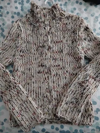 Chaqueta de lana multicolor con cremallera