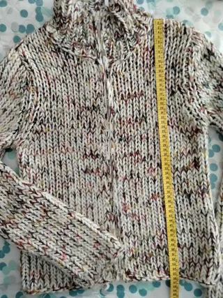 Chaqueta de lana multicolor con cremallera