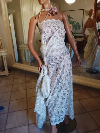 Merletto écru taglia unica